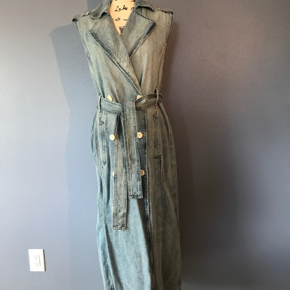 DL1961 Sleeveless Denim Trench Coat size S